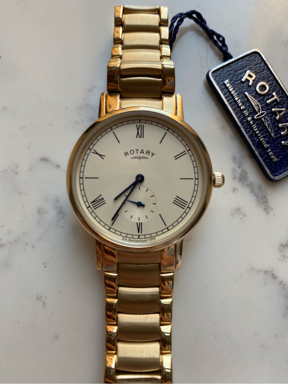Rotary Classic Gold Tone Men's Dress Watch with Ivory Dial